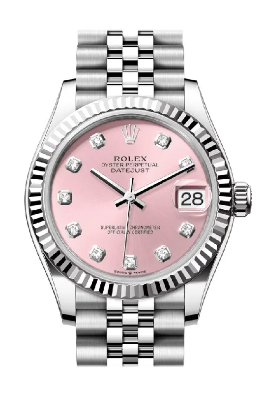 Iconic Rolex Timepieces You Can't Miss –Rolex Datejust 31 Pink Diamond Dial Fluted Bezel Jubilee Ladies Watch 278274 278274-0032