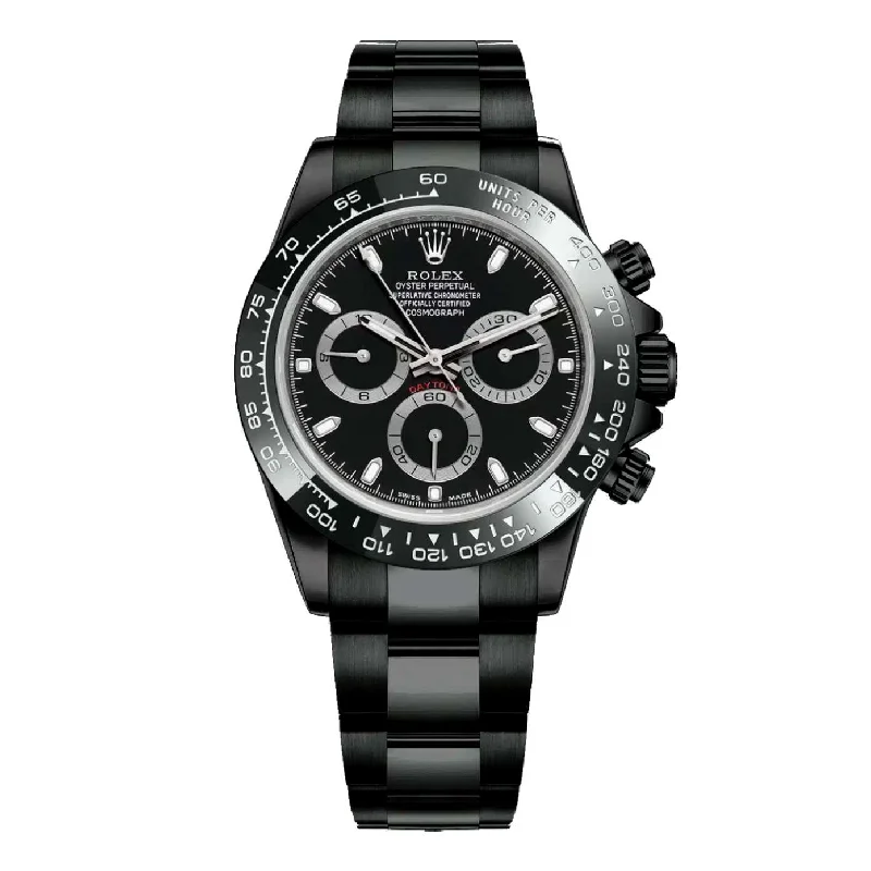 Discover Rolex's Classic Watch Styles –Rolex Cosmograph Daytona 40mm - Ref: 116500ln - Black Index Dial & Ceramic Bezel, PVD Stainless Steel Oyster Bracelet Men's Watch