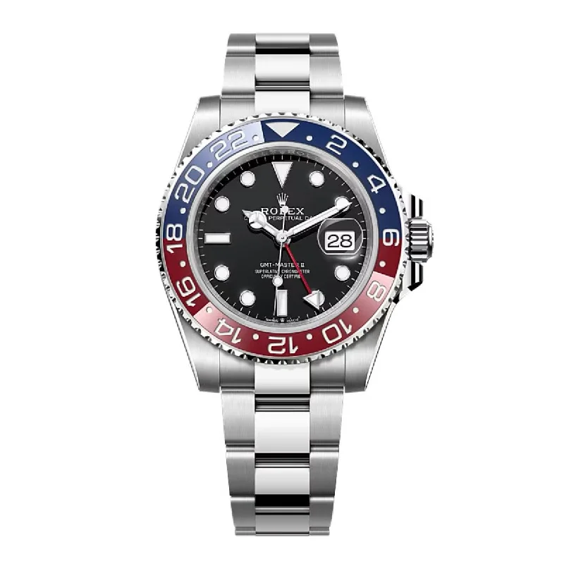 Rolex Watches: Crafted for the Elite –Rolex GMT-Master II "Pepsi" 40mm - Ref: 126710blro-0002 - Black Dial, Red & Blue Ceramic Bezel, Stainless Steel Oyster Bracelet Men's Watch