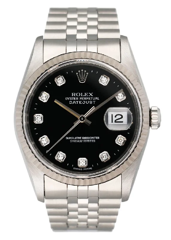 Rolex Watches for Every Wrist –Rolex Datejust 16234 Diamond Black Dial Mens Watch