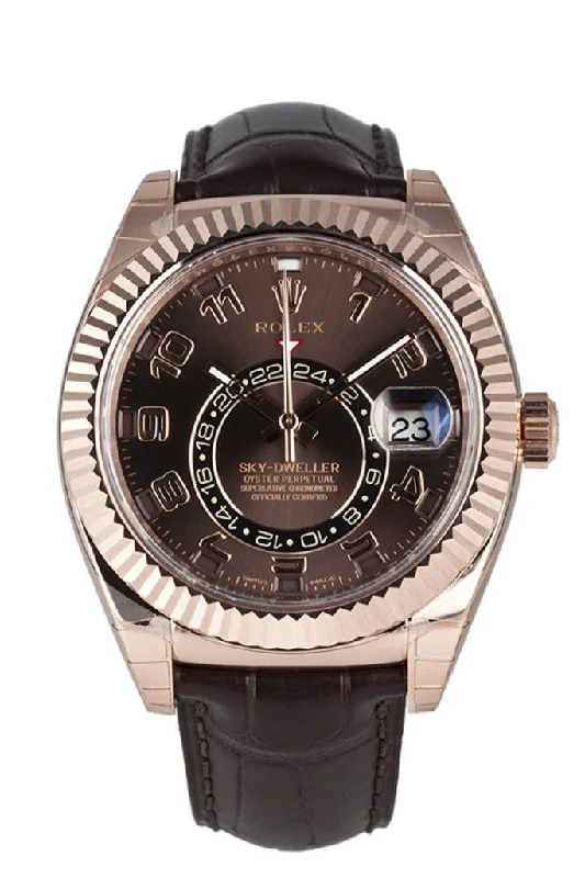 Rolex Watches: The Epitome of Excellence –ROLEX Sky-Dweller 42 Chocolate Arab Dial 18K Rose Gold Men's Watch 326135