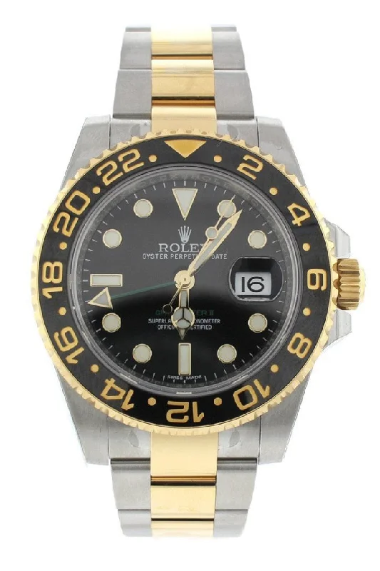 Rolex Watches for Ultimate Style and Function –ROLEX GMT-Master II Black Dial Steel 18kt Yellow Gold Men's Watch 116713