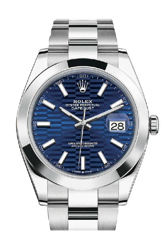 The Ultimate Rolex Watch Collection –Rolex Datejust 41 Blue Fluted Dial Oyster Men's Watch 126300 126300-0023