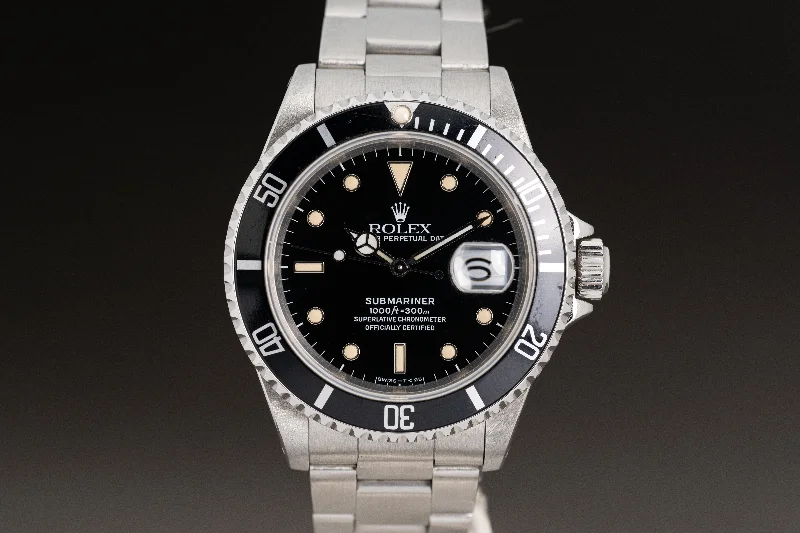 Iconic Rolex Watches Now Available –1990 Rolex Submariner 16610 Creamy Tritium Lume Plots & Hands, Box & Hangtag