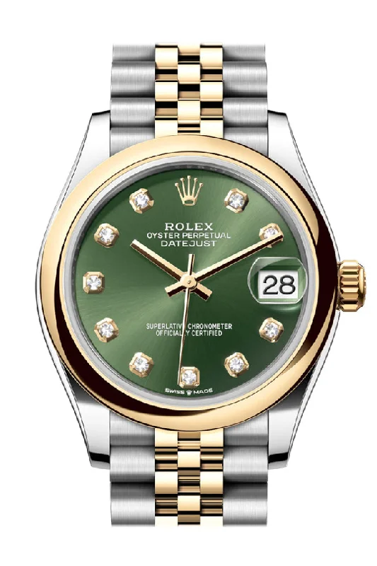 Discover the Best Rolex Timepieces Online –Rolex Datejust 31 Olive Green Diamond Dial Yellow Gold Steel Jubilee Ladies Watch 278243 278243-0030