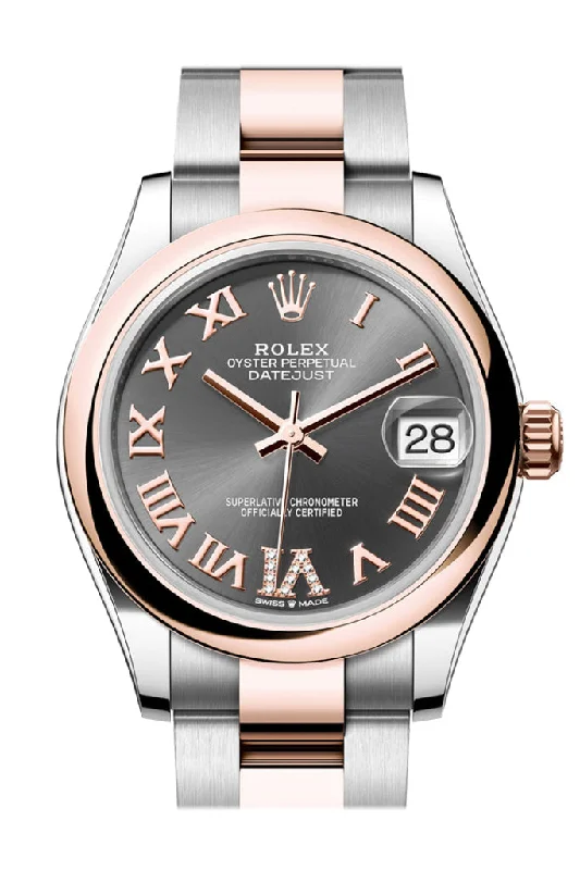 Discover Rolex's Classic Watch Styles –Rolex Datejust 31 Slate Roman Diamond 6 Dial Rose Gold Steel Ladies Watch 278241 278241-0029