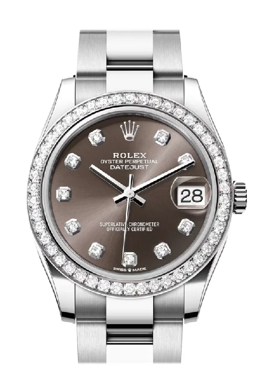 Shop Rolex Watches for Precision and Style –Rolex Datejust 31 Dark Grey Diamond Dial Ladies Watch 278384RBR 278384RBR-0009