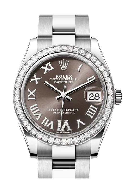 Rolex Watches – A Gift of Luxury –Rolex Datejust 31 Dark Grey Roman Diamond Dial Ladies Watch 278384RBR 278384RBR-0031