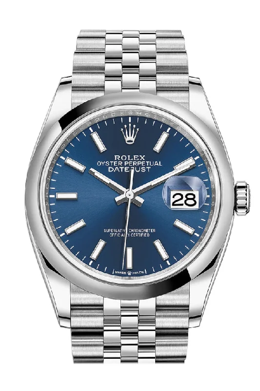 Classic Rolex Timepieces for the Discerning –Rolex Datejust 36 Bright Blue Motif Dial Jubilee Watch 126200