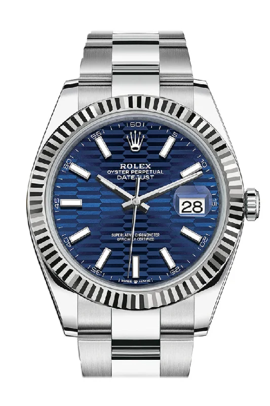 Shop Rolex Watches for Precision and Style –Rolex Datejust 41 Blue Dial Oyster White Gold Men's Watch 126334 126334-0031