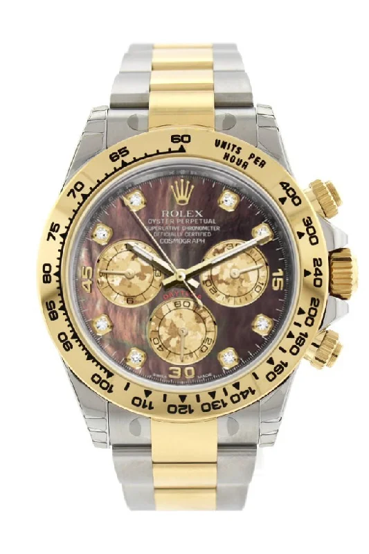 Discover Rolex Watches for Every Occasion –ROLEX Cosmograph Daytona Black Mother Of Pearl Diamond Dial Oyster Bracelet Watch 116503