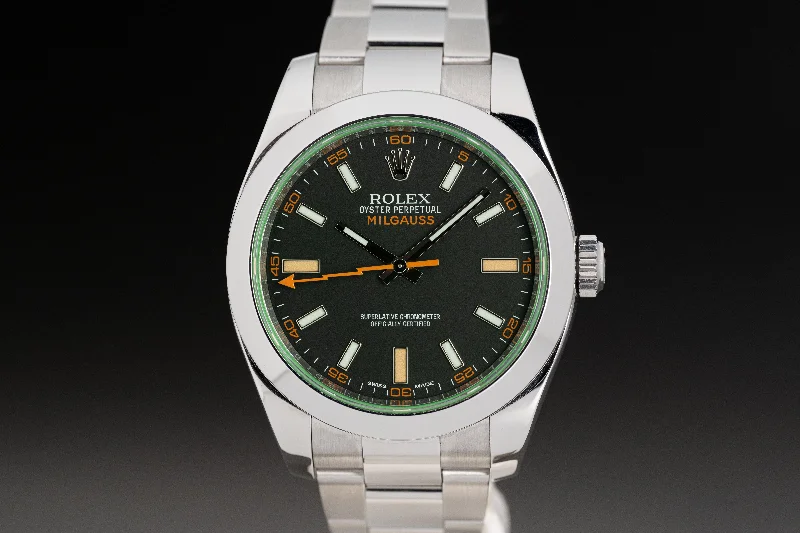 Find Classic Rolex Timepieces Today –2015 Rolex Milgauss 11640GV Green Crystal Box, Card, Booklets, Hangtag