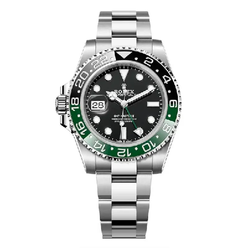 Own a Rolex Watch Today –Rolex GMT-Master II "Sprite" 40mm - Ref: 126720VTNR -  Black Dial, Green & Black Bezel, Stainless Steel Oyster Bracelet Men's Watch