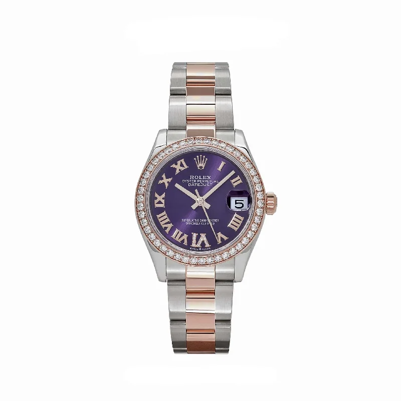 Rolex Watches: Distinctive Style and Precision –Rolex Datejust 278381RBR 'Ladies' Stainless Steel Rose Gold Aubergine Purple Dial Diamond Bezel Oyster (2022)