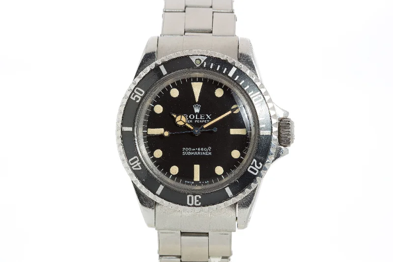 Shop Iconic Rolex Models at Unbeatable Prices –1967 Rolex Submariner 5513 Meters 1st Dial with Creamy Lume Plots