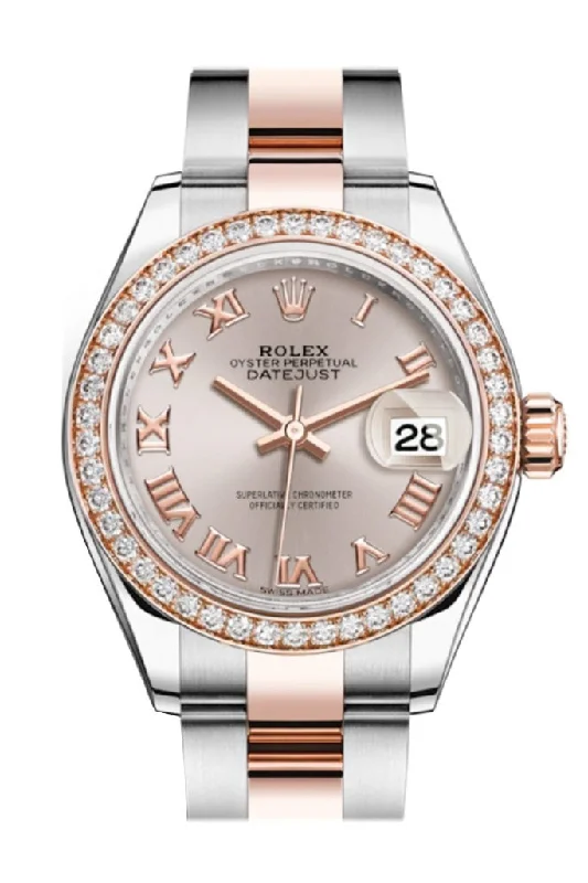 Explore Exquisite Rolex Watches Online –Rolex Datejust 28 Sundust Roman Dial Diamond Bezel Rose Gold Two Tone Watch 279381RBR 279381