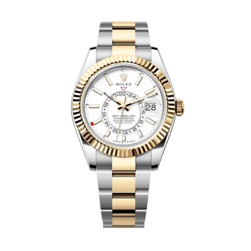 Rolex Watches: Designed for Those Who Appreciate Perfection –Rolex Sky-Dweller 42mm - Ref: 336933 - Intense White Stick Dial, Two Tone Stainless Steel & 18K Yellow Gold Oyster Bracelet Watch