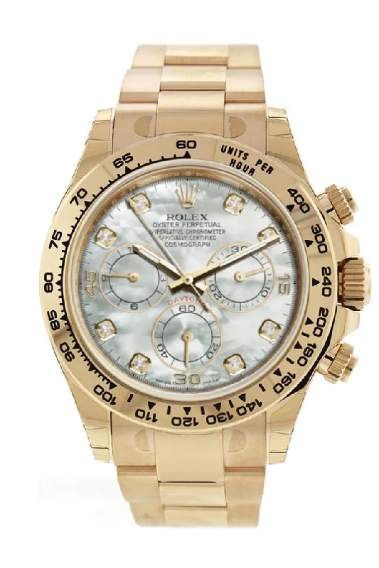 Own a Legendary Rolex Watch –Rolex Cosmograph Daytona White Mother of Pearl Dial 18K Yellow Gold Men's Watch 116508