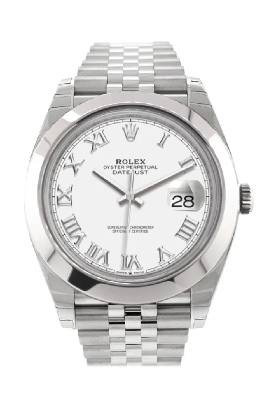 Find Classic Rolex Timepieces Today –Rolex Datejust 41 White Roman Dial Automatic Jubilee Men's Watch 126300