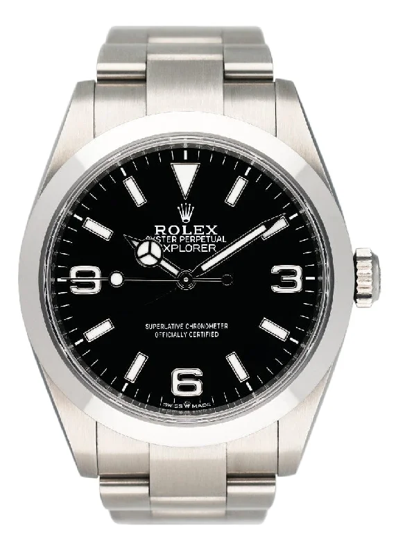 Unveil the Beauty of Rolex Watches –Rolex Explorer 40 224270 Black Dial Steel Mens Watch Box Papers