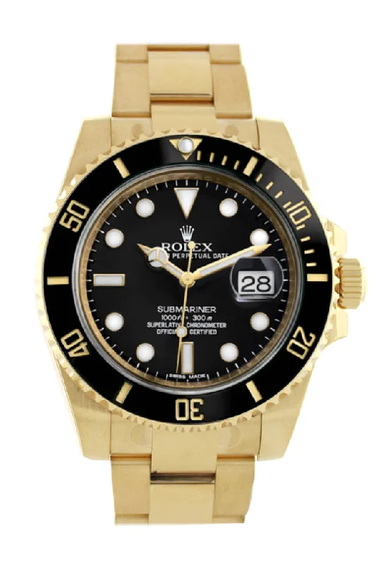 Shop Classic Rolex Models for Timeless Elegance –ROLEX Submariner Date 40 Black Dial 18k Yellow Gold Men's Watch 116618LN 116618