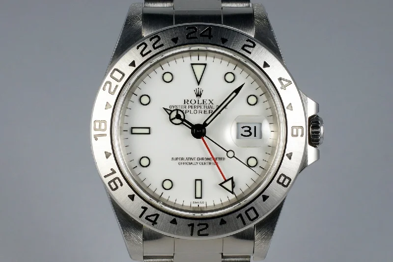 Discover Rolex's Iconic Watch Collections –1999 Rolex Explorer II 16570 ‘Swiss Only’ White Dial with Papers