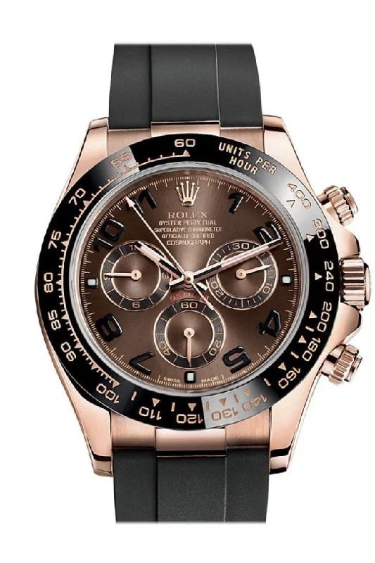 Timeless Rolex Timepieces – A Watch for Every Moment –Rolex Cosmograph Daytona Chocolate and black Dial Oysterflex Strap Mens Everose Watch 116515LN 116515