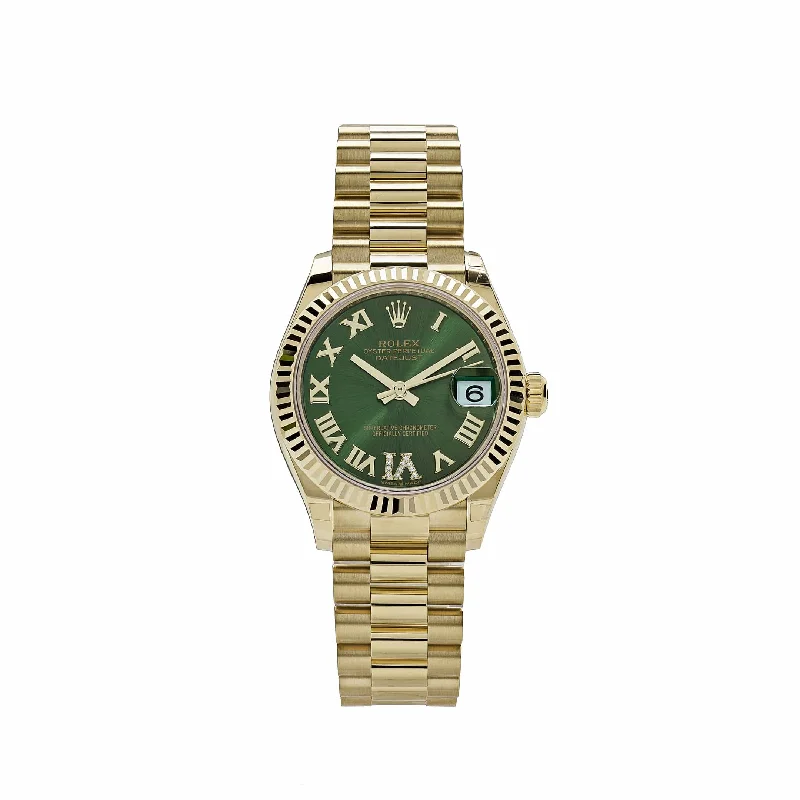 Discover Rolex Watches for Ultimate Prestige –Rolex Datejust 278278 'Ladies' Yellow Gold Diamond Green Dial President (2023)