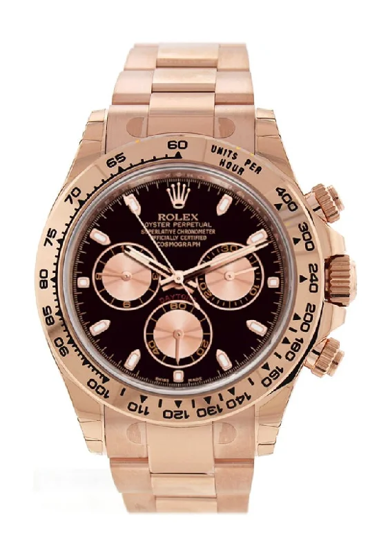 Rolex Watches: The Epitome of Excellence –Rolex Cosmograph Daytona Black Dial 18K Everose Gold Rolex Oyster Automatic Men's Watch 116505