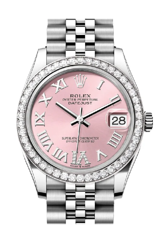 Timeless Elegance with Rolex Watches –Rolex Datejust 31 Pink Roman Dial Jubilee Ladies Watch 278384RBR 278384RBR-0028