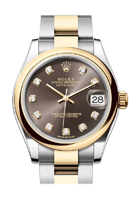 Unveil the Beauty of Rolex Watches –Rolex Datejust 31 Dark Grey Diamond Dial Yellow Gold Steel Ladies Watch 278243 278243-0021