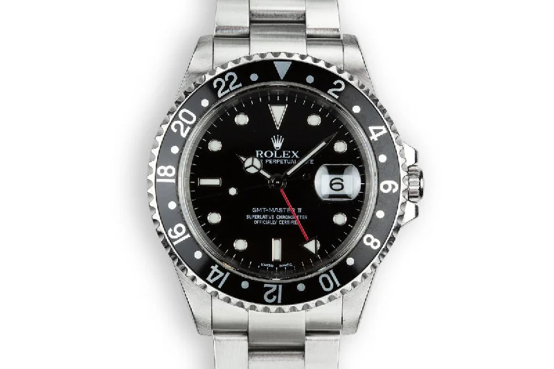 Rolex Watches: Unmatched Luxury & Craftsmanship –1999 Rolex GMT-Master II 16710 Black Bezel with Box and Papers