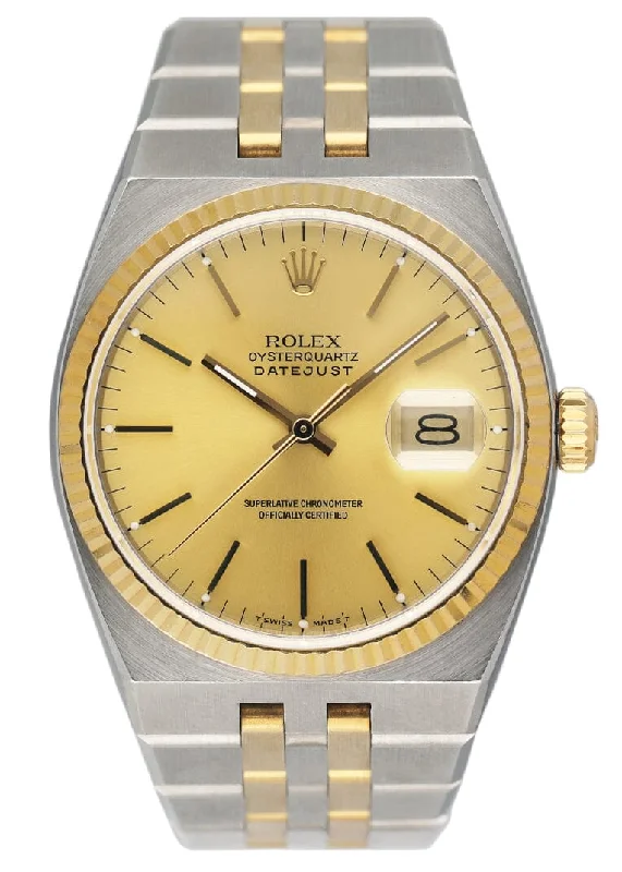 Rolex Watches for the Modern Luxury Seeker –Rolex Oysterquartz Datejust 17013 Two Tone Mens Watch Box Papers