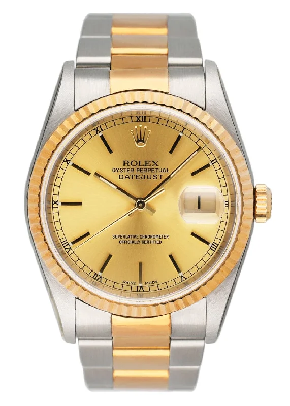 Luxury Rolex Watches to Complete Your Look –NOS Rolex Datejust 16233 Champagne Dial Mens Watch Box Papers