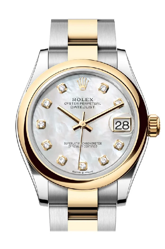 Find Iconic Rolex Models for Any Style –Rolex Datejust 31 White Mother Of Pearl Diamond Dial Yellow Gold Steel Ladies Watch 278243 278243-0027