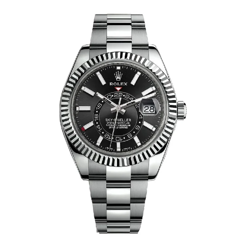 Find Your Perfect Rolex Watch Online –Rolex Sky-Dweller 42mm - Ref: 326934-0005 - Bright Black Stick Dial, Stainless Steel Oyster Bracelet Watch