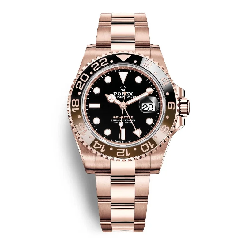 The Ultimate Collection of Rolex Watches –Rolex GMT-Master II "Rootbeer" 40mm - Ref: 126715chnr-0001 - Black Dial, Brown & Black Ceramic Bezel, 18K Rose Gold Oyster Bracelet Men's Watch