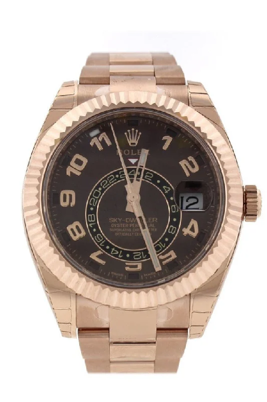 Explore the Exclusive World of Rolex Watches –ROLEX Sky-Dweller 42 Chocolate Dial Rose Gold Men's Watch 326935