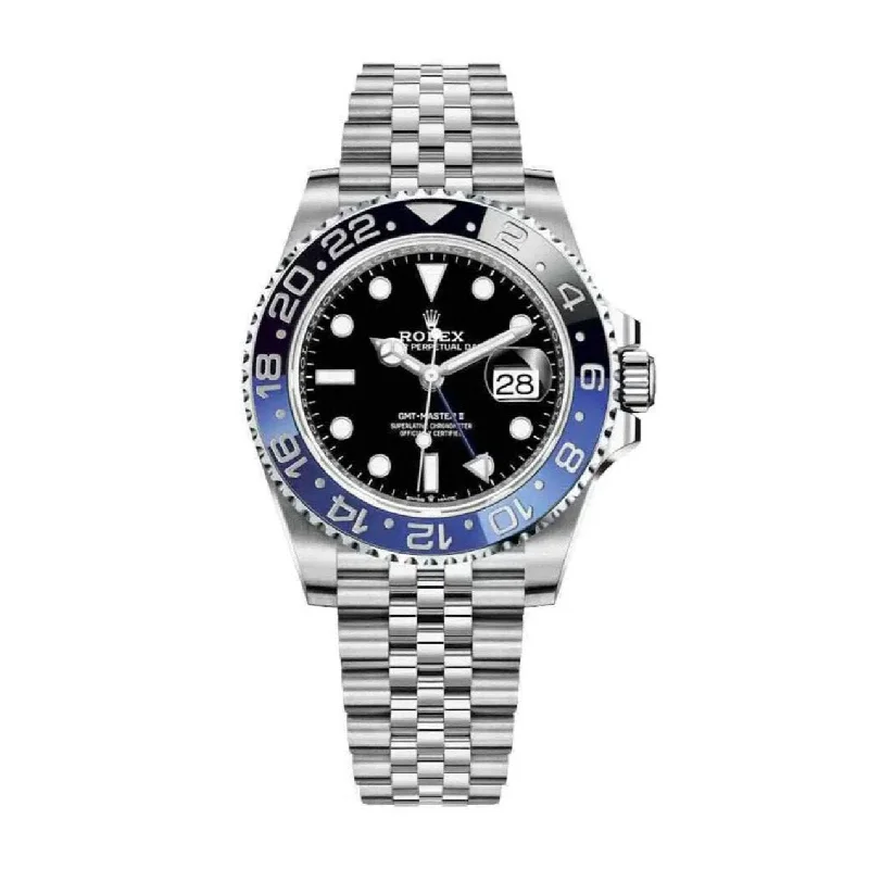 Timeless Elegance with Rolex Watches –Rolex GMT-Master II "Batgirl" 40mm - Ref: 126710blnr-0002 - Black Dial, Black & Blue Bezel, Stainless Steel Jubilee Bracelet Men's Watch