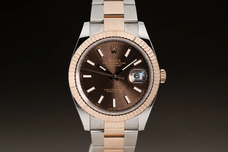 The Ultimate Collection of Rolex Watches –2020 Rolex 126331 18k Rose Gold & Stainless Chocolate Dial Datejust Box, Card, Booklet, Wallet & Hangtags