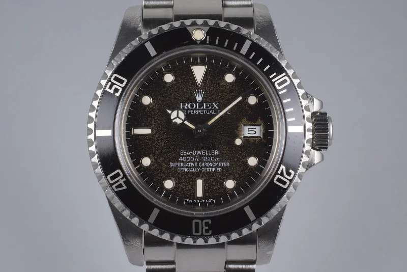 Shop Rolex Watches for Unmatched Elegance –1985 Rolex Sea-Dweller 16660 with Box and Papers and Tropical Dial