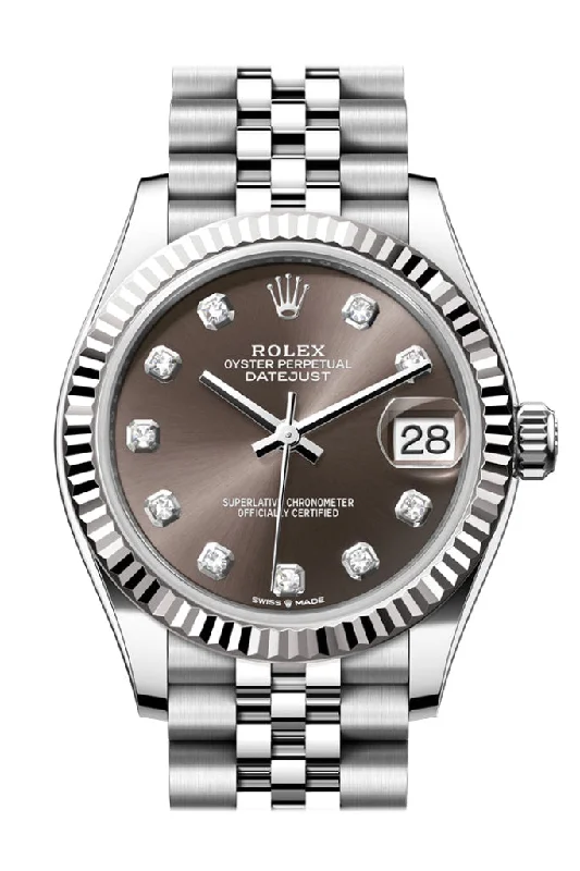 Explore Rare and Collectible Rolex Watches –Rolex Datejust 31 Brown Diamond Dial Fluted Bezel Jubilee Ladies Watch 278274 278274-0008