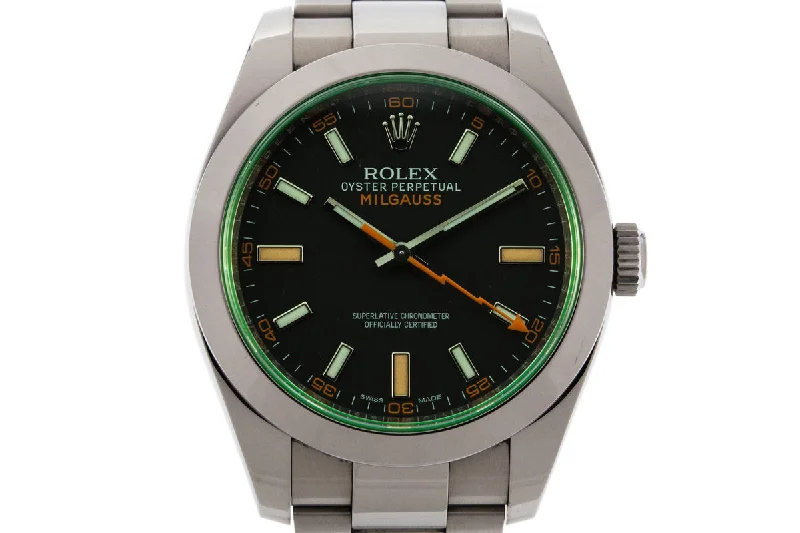 Own a Rolex: The Definition of Luxury –2013 Rolex Milgauss Green 116400V with Box and Papers