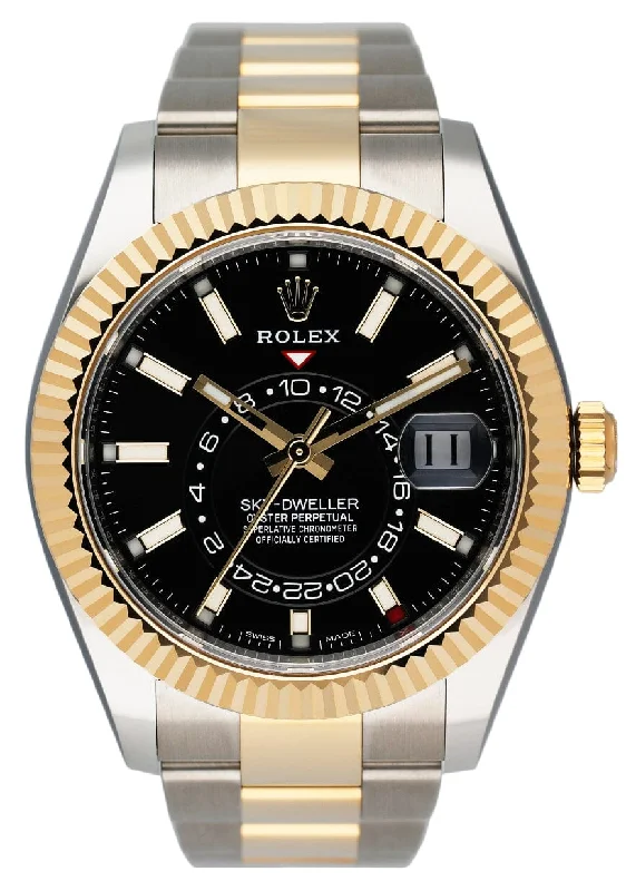 Own a Legendary Rolex Watch –Rolex Sky-Dweller 326933 Black Dial Mens Watch Box Papers