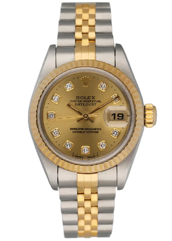 Rolex Watches: The Art of Swiss Watchmaking –Rolex 69173 Datejust Diamond Dial Ladies Watch Box Papers