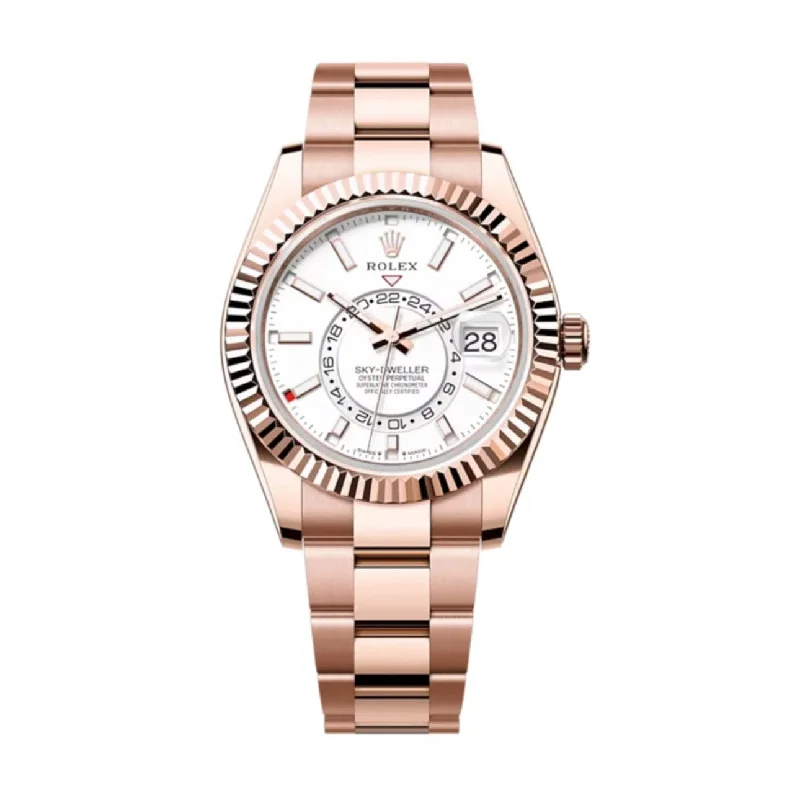 Unrivaled Quality with Rolex Watches –Rolex Sky-Dweller 42mm - Ref: 336935 - Intense White Stick Dial, 18K Rose Gold Oyster Bracelet Watch