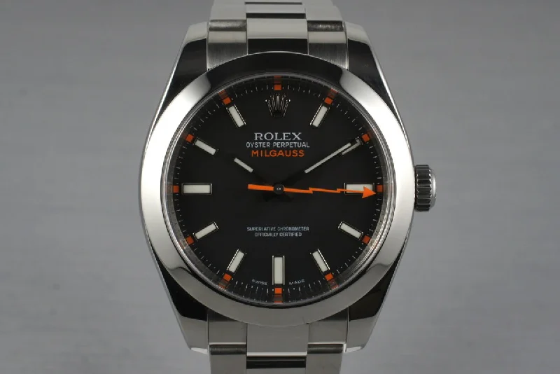 The Most Elegant Rolex Watches Are Here –2007 Rolex Milgauss Black Dial 116400 with Box and Papers