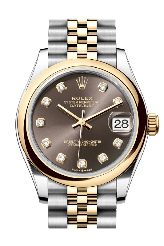 Rolex Watches: A Legacy of Excellence –Rolex Datejust 31 Dark Grey Diamond Dial Yellow Gold Steel Jubilee Ladies Watch 278243 278243-0022