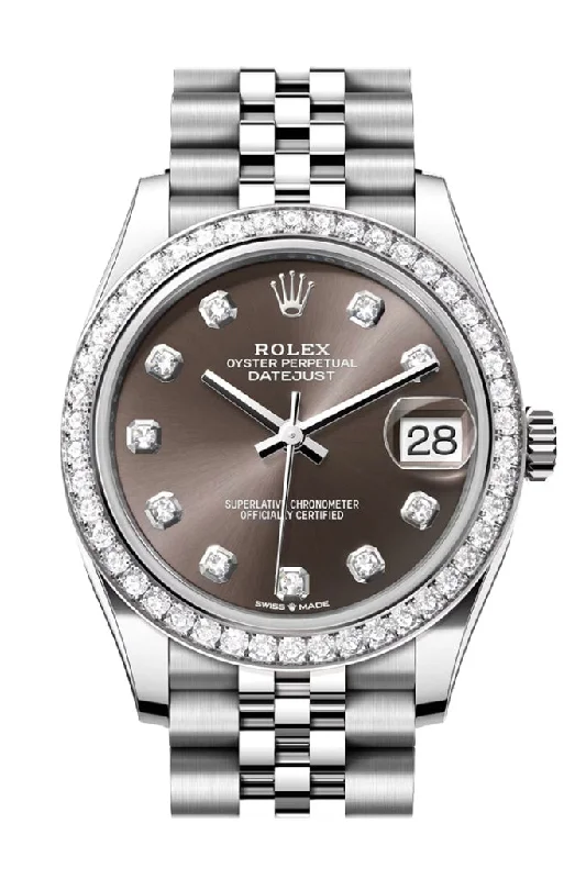 Shop Iconic Rolex Watches with Exceptional Craftsmanship –Rolex Datejust 31 Dark Grey Diamond Dial Jubilee Ladies Watch 278384RBR 278384RBR-0010