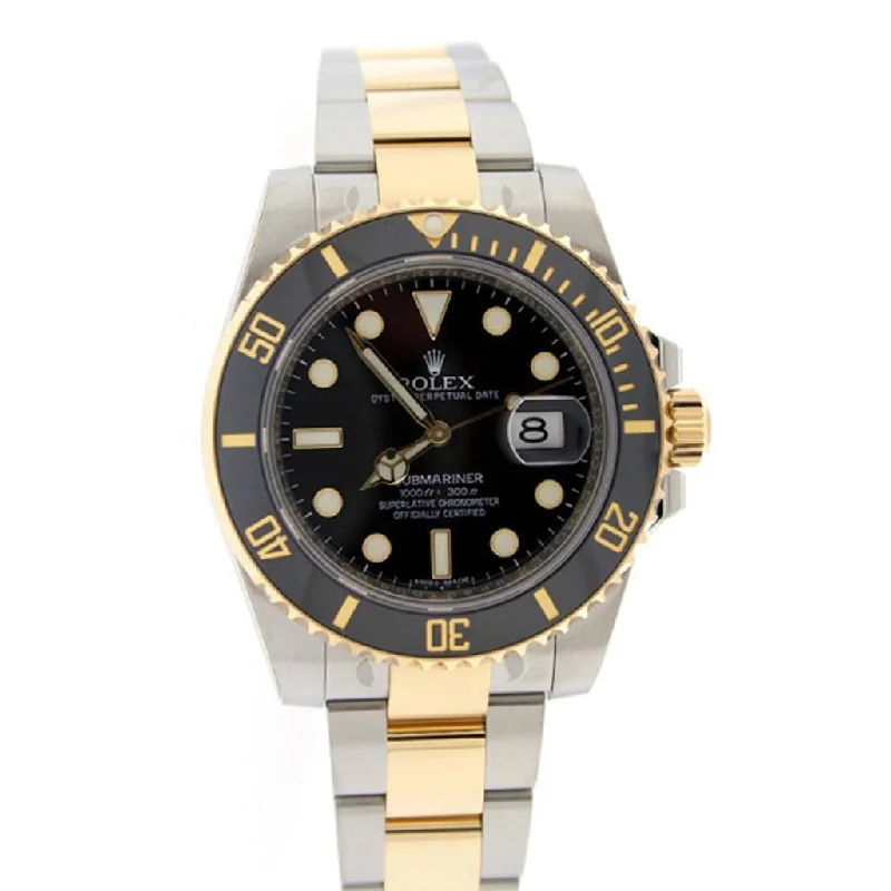 Shop the Finest Rolex Models –ROLEX Submariner Date 40 Black Dial 18k Yellow Gold and Steel Men's Watch 116613LN 116613